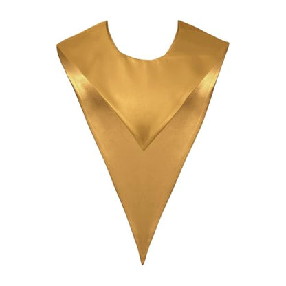 Premium Choir V Stole - Solid Color - Satin - Unisex - color: Antique Gold