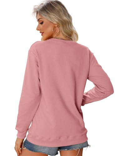 Christian Sweatshirts for Women Faith Tops Long Sleeve Shirts - color: Rose Gold, size: Medium