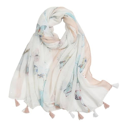 Yeieeo Boho Scarf for Women Lightweight Floral Printed Scarf Fall Winter Fashion Fringed Shawl - color: Floral 32