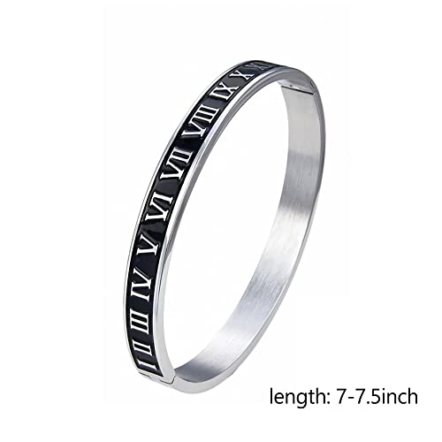 WFYOU Stainless Steel Bracelets for Men Gold Cuff Bracelet Birthday Gifts - color: Silver 10