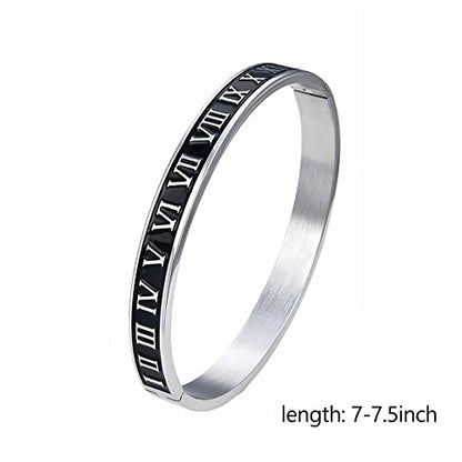 WFYOU Stainless Steel Bracelets for Men Gold Cuff Bracelet Birthday Gifts - color: Silver 10