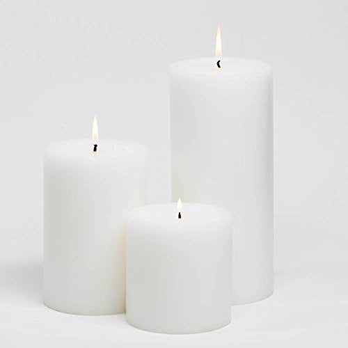 Richland 4" Pillar Candles White (Set of 3 Candles) - color: White, size: 4" Set 3pcs