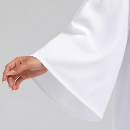 Happy Secret Adult Matte Choir Robe for Church, Graduation and Ceremonies - color: White, size: 63(6'6"-6'8")
