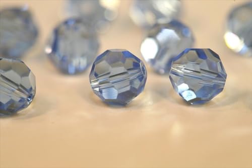 100pcs Adabele Austrian 4mm (0.16 Inch) Small Faceted Round Crystal Beads Light Sapphire Blue Compatible with Swarovski Crystals Preciosa - color: Light Sapphire Blue, size: 4mm Small (100pcs)