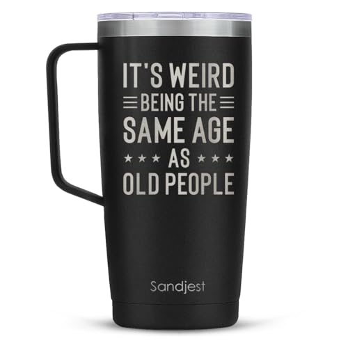 SANDJEST Funny Tumbler with Handle 20oz Coffee Travel Mug Cup Grandfather Grandpas Grandfathers Grandad Birthday - Fathers Day - Christmas, Papa Grandpa from Granddaughter Grandson - color: Funny/Sarcasm