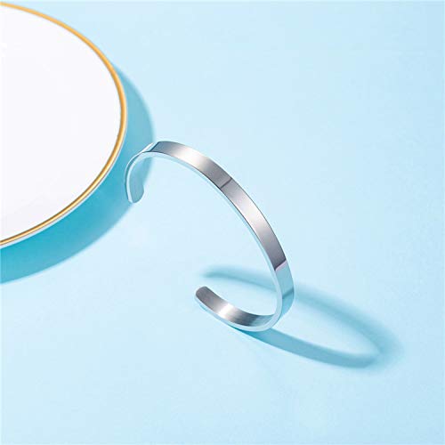 MUERDOU Inspirational Cuff Bracelet Bangle for Women Christian Bible Verse Bracelet Prayer Faith Religious Stainless Steel Bangle Gifts for Her - style: Keep Going