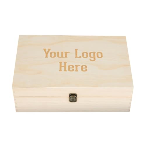 Custom Logo Wooden Keepsake Box, Engraved Memory Chest for Corporate Gifts - style: 15. Upload Your Logo