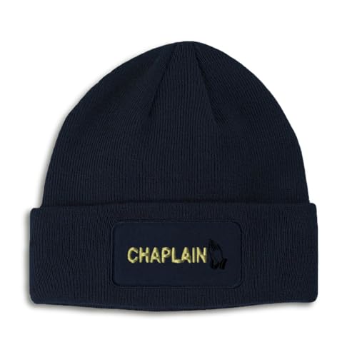 Speedy Pros Patch Beanie Chaplain Pray Christ Jesus Christ Faith Skull Cap Hats for Men & Women Winter Hats One Size - color: Navy Design Only