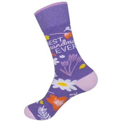 FUNATIC Crazy Socks with Funny Sayings - Novelty Gift for Men, Women, Adult - color: Best Grandma Ever