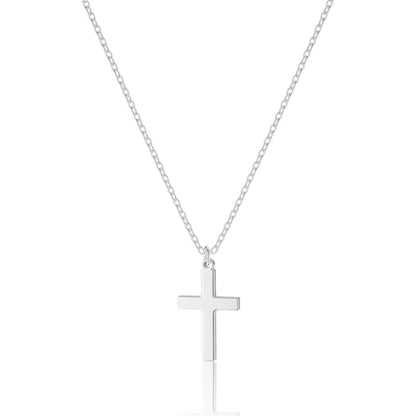 Tewiky Christian Gift Stocking Stuffers Cross Necklace for women-Dainty 14k Gold Plated/Silver Plated Pendant Necklaces Simple Cute Tiny Necklace Jewelry for Women - color: Silver Simple Cross