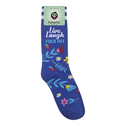 FUNATIC Socks with Funny and Profane Sayings, Sarcastic Gift for Men Women - color: Live, Laugh, F Off