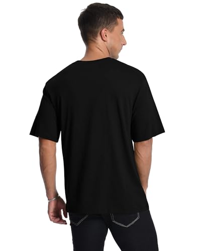 Aiyino Men's Triangle Geometric Tee – Gradient Art 100% Cotton Casual Top - color: Black, size: Large