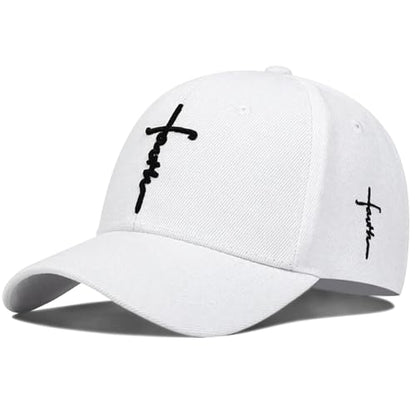 3D Embroidered Christian Hat for Men & Women, Jesus Faith Cross Hat, Religious Gifts for Christians Clothes - color: Faith Design-white