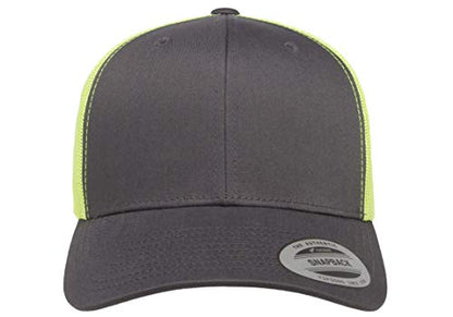 Yupoong Yp Classics Retro Trucker Cap - color: Charcoal/Neon Green, size: One Size, style: Single