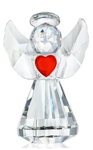3.3inch Crystal Guardian Angel Figurine For Women Art Glass Angel Ornaments - style: Heart Angel
