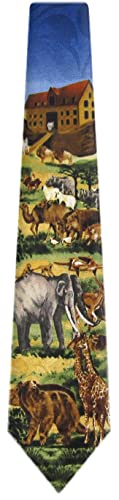 Mens Christian Themed Jesus Crosses Novelty NeckTie Ties - color: Blue Green