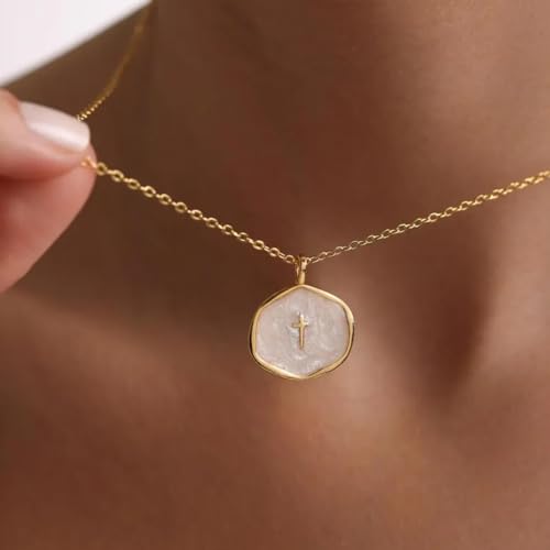 Quietsun Teen Girl Gifts Gold Cross Necklaces Women Teenage First Communion