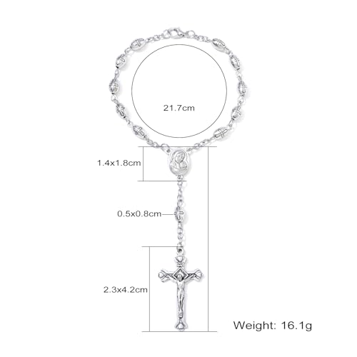 One Decade Catholic Rosary for Car or Truck Rearview Mirror, Auto Metal Beads Rosary, Auto Hanging Accessory Catholic Gifts for Men Women - size: 1 piece Metal