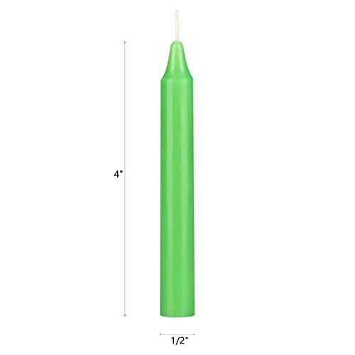 Mega Candles Unscented Mini Taper Chime Spell Candles 40 Count 4" x 1/2" - color: Light Green, size: 40 Pieces