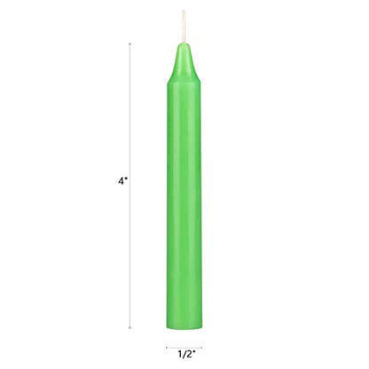 Mega Candles Unscented Mini Taper Chime Spell Candles 40 Count 4" x 1/2" - color: Light Green, size: 40 Pieces