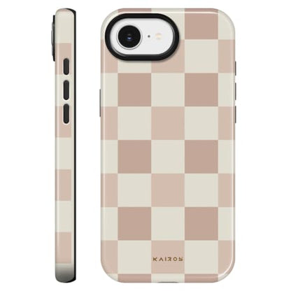 Kairos for iPhone 16e & iPhone 17e Case - Military Protection Checkerboard - color: beigeboard, size: iPhone 16e / iPhone 17e(6.1",2025/2026)