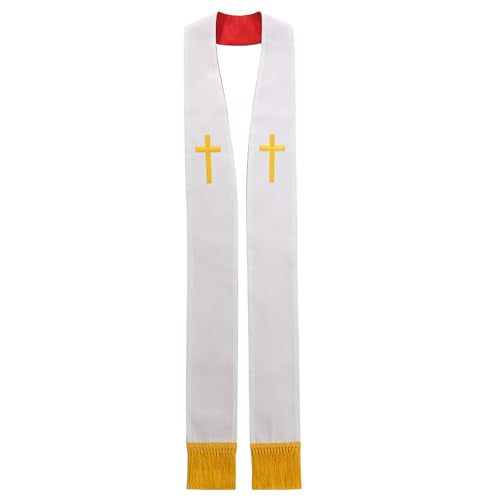 BLESSUME Church Clergy Pastor Reversible Stole - color: Red and White 1