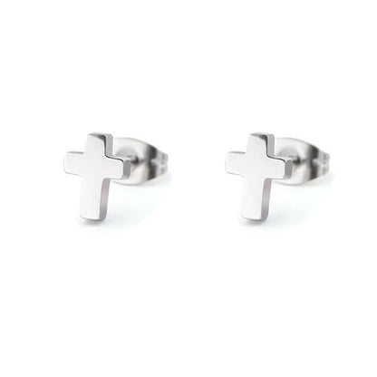 ONLYJUMP 925 Sterling Silver Cross Stud Earrings For Women Fashion Earrings Cross Earrings Small 14k Gold Plated Cross Earrings Studs Jewelry Gifts - color: Silver