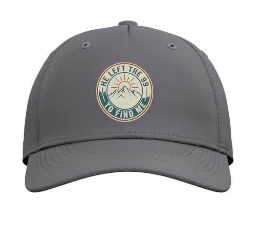 He Left The 99 to Find Me Retro Christian Bible Verse Adjustable Baseball Hat - color: Slate Grey