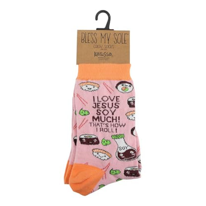 Kerusso Adult Socks, Christian Fun Socks, Novelty Socks, Cotton Blend Sock, One Size Fits Most - color: Pink/Orange