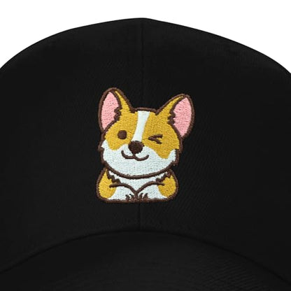 Embroidered Baseball Cap for Women Men Adjustable Baseball Hat Black Baseball Cap Trucker Hat - color: Dog