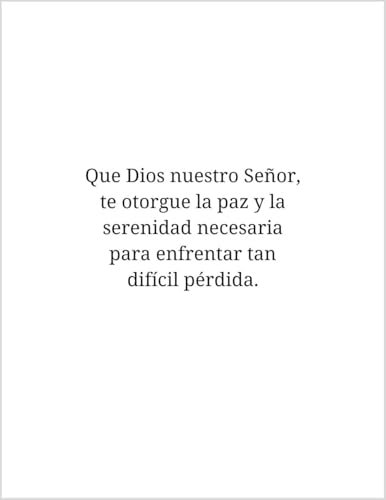 Greeting Card Mi Mas Sincero Pesame - My Deepest Condolences Religious Sympathy Difficult Loss of Loved One in Spanish Espanol, White