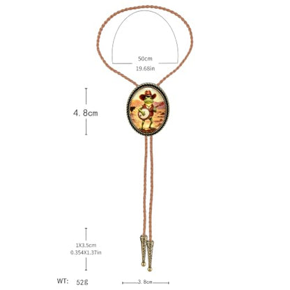 GelConnie Gothic Bolo Tie for Men Women 3D Art Western Cowboy Necktie - color: Gold Frog Bolo Tie