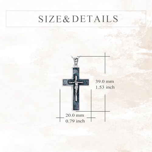YFN Cross Necklace Sterling Silver Religious Cross Pendant Jewelry Christian Gifts for Women Men - style: A. Crucifix Turquoise