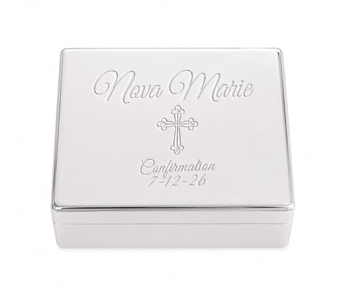 Cherished Moments Personalized Confirmation Classic Rectangle Jewelry Box - color: Rectangle Confirmation