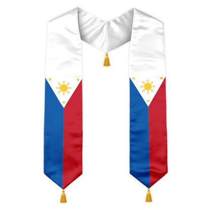 Class of 2026 Graduation Stole Flag Sash with Gold Tassels 72 Inch for High School College University Ceremony - color: Philippines