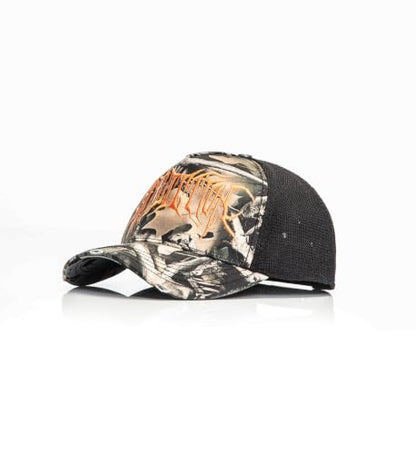 Affliction Men's Baseball Cap, Gothic Style, Embroidered Pattern - color: Camo