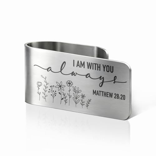 Matthew 28:20, Car Visor Clip, Religious Faith Gifts for Men Women - color: Sliver07