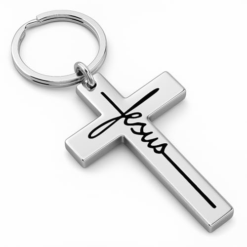 Cross Keychain – Cool Keychains Gifts for Christian, Baptism, Holidays, Keychains for Car Keys - color: Cross2
