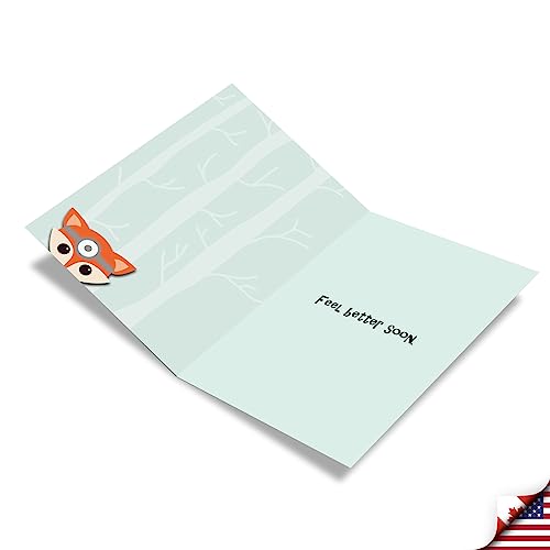 NobleWorks - Funny Get Well Greeting Card with 5 x 7 Inch Envelope (1 Card) For Fox Sake C4676GWG - style: For Fox Sake