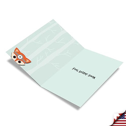 NobleWorks - Funny Get Well Greeting Card with 5 x 7 Inch Envelope (1 Card) For Fox Sake C4676GWG - style: For Fox Sake
