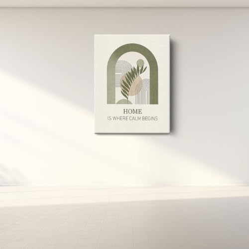 BEASTZHENG Home Is Where Calm Begins Boho Canvas Wall Art Home Accent - color: Home calm