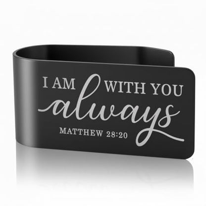 I Am with You Always Matthew 28:20 Visor Clip for Cars Driver Gifts - color: black