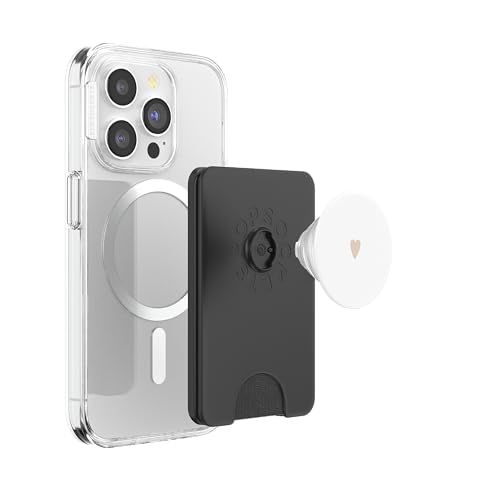 Sand/Beige/Tan Hand Drawn Heart Minimalist Love PopSockets PopWallet for MagSafe - style: Magnetic PopWallet