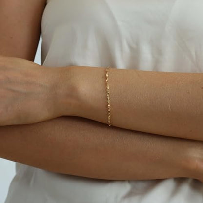 18K Gold Plated Pearl Beaded Cross Bracelets for Women Adjustable - color: Lip-Gold