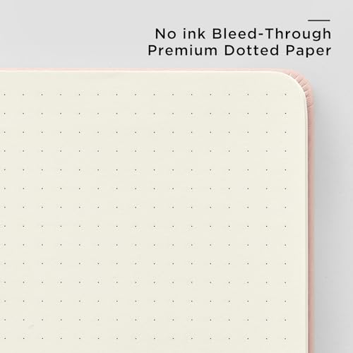 &And Per Se Dotted Journal Notebook, A5 Hardcover Aesthetic Dotted Notebook – 160 Pages 100gsm Thick Dot Grid Paper, 3 Sticker Sheets – Gift-Ready Journaling Kit for Women (Blush Watercolor) - color: f.Blush Watercolor, style: Dotted with Pattern