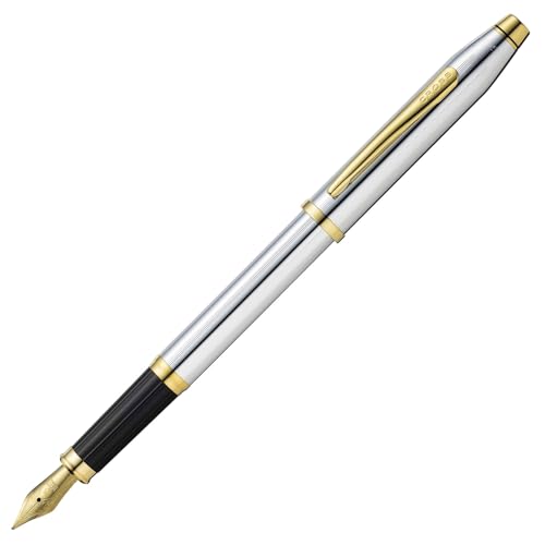 Cross Century II Medalist Gold Plated Medium Nib Fountain Pen, Black Ink - color: Medalist, style: Fountain Medium Nib