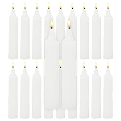 20pk Small White Spell Candles - Short Taper Vigil Candles, Burn up to 3 Hours Each, Ideal for Religious Faith, Prayer & Meditation