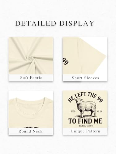 Christian Shirts for Women Religious Faith Shirt Jesus Cross Casual Tops - color: Apricot-3, size: X-Large