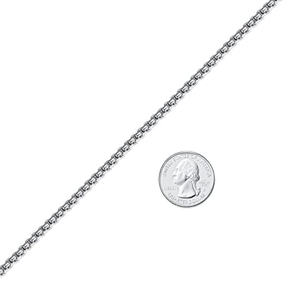 FOSIR Mens Chain Necklaces, Stainless Steel Rolo Chain Necklace for Men and Women, Silver Tone Box Chains for Men, Wide 2/3/4/5mm - size: 24.0 Inch long, style: 4mm-stainless steel