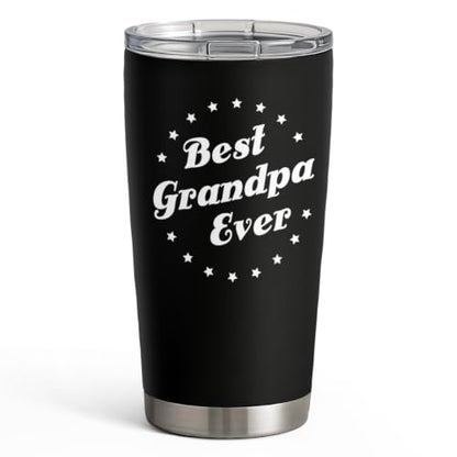 SANDJEST Tumbler Best Grandpa Ever Gift Set for Papa, Grandfather - 20oz Insulated Travel Mug - Great Christmas Father's Day, Birthday, Christmas Gifts (Black - Grandpa) - color: Grandpa 1